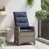 vidaXL Verstellbarer Gartenstuhl grau und marineblau, Poly-Rattan (42026862)