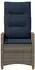 vidaXL Verstellbarer Gartenstuhl grau und marineblau, Poly-Rattan (42026862)