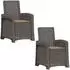 vidaXL Liegesessel Garten Rattan-Optik, hellgrau/taupe, 2 Stk., PP (8012030)