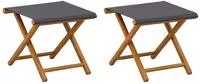 vidaXL Liegestuhl 2 pcs Massives Eukalyptus Holz Grau