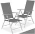 TecTake Marcellino Klappstuhl Textilene-Gewebe, silber, 2er-Set