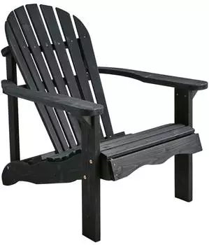 Brafab Skule Gartensessel Kiefernholz, schwarz (Adirondack-Design)