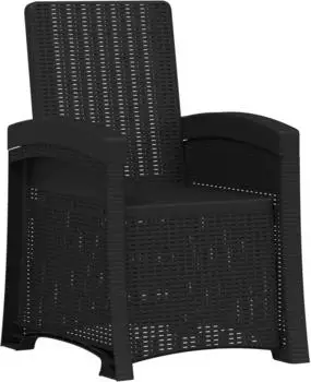 vidaXL Gartenstuhl Rattan-Optik, anthrazit, PP (8011992)