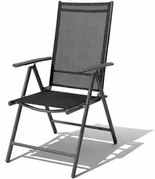Mojawo Garten-Klappstuhl Hochlehner Aluminium/Textilen, 7-Positionen, anthrazit