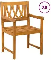 vidaXL Gartenst&uuml;hle 8 stk. Natur Massives Akazienholz