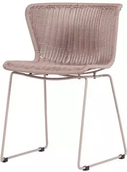Woood Wings Gartenstuhl 2er-Set, Metall & Poly-Rattan, sand (378616-A)