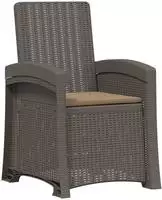 vidaXL Liegesessel Garten Rattan-Optik Hellgrau und Taupe PP