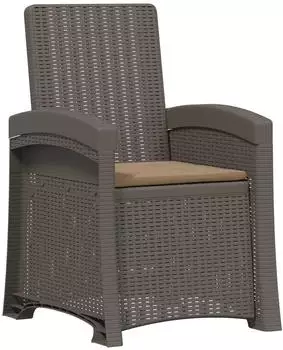 vidaXL Garten-Liegesessel Rattan-Optik PP hellgrau/taupe (8012014)