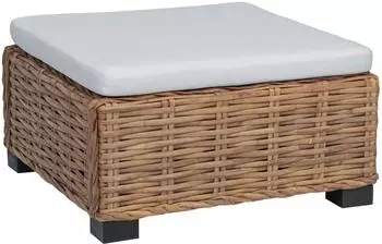 vidaXL GENDT Hocker mit Kissen, Naturrattan (42034394)