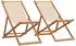 vidaXL Klappbare Strandstühle 2 Stk. beige, Stoff & Massivholz (3214498)