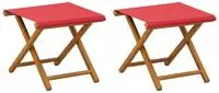 vidaXL Liegestuhl 2 pcs Massives Eukalyptus Holz Rot