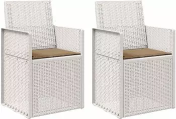 vidaXL Garten-Esszimmerstühle 2 Stk., weiß/taupe, PP (899999)