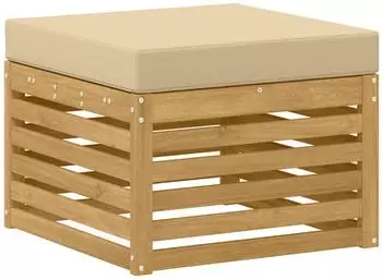 vidaXL Outdoor-Fu&szlig;hocker Akazienholz massiv, wei&szlig; (901492)