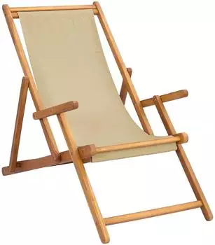 vidaXL Strandliege aus Teakholz, beige (42032666)