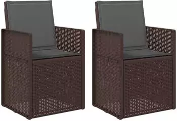 vidaXL Garten-Esszimmerst&uuml;hle 2 Stk., braun/anthrazit, PP (899994)