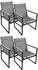 VCM Volasi Gartenstuhl Lounge anthrazit, Textilene/Metall, 4er-Set (22436648-0)