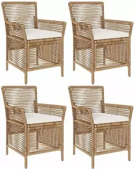 vidaXL Gartenstuhl Poly-Rattan beige/creme, 4er-Set