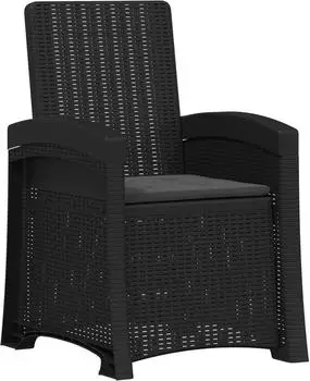 vidaXL Gartenstuhl Rattan-Optik, anthrazit, PP (8012001)