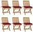 vidaXL Klappbare Gartenstühle mit Kissen, Teak, 6er-Set (3072858)