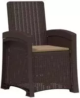 vidaXL Liegesessel Garten Rattan-Optik Braun und Taupe PP