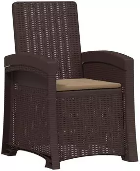vidaXL Garten-Liegesessel Rattan-Optik braun/taupe PP (8012006)