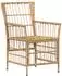 vidaXL Gartenstühle 2er-Set, PE-Rattan natur, Stahl & Polyester (42025128)