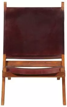 vidaXL Relaxstuhl klappbar, dunkelbraun, Echtleder (356375)