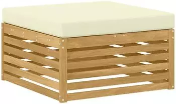 vidaXL Outdoor-Fußhocker Akazienholz massiv, weiß (901562)