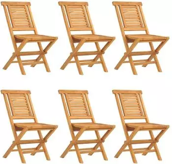 vidaXL Gartenst&uuml;hle 6er-Set klappbar Teak Massivholz 47x63x90cm (3155047)