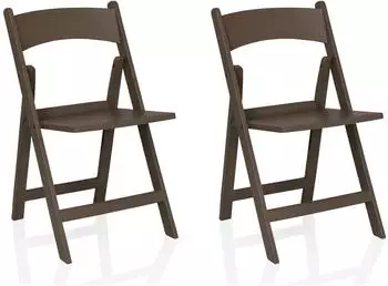 hjh Living TRAVANO 1 Klappstuhl Kunststoff, braun, 2er-Pack (950001)