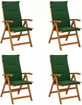 vidaXL Liegest&uuml;hle f&uuml;r den Garten, Akazienholz massiv, 4er-Set (3434469)