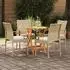 vidaXL Gartenstühle 4 Stk. Poly-Rattan & Akazie, beige/cremeweiß (42025887)