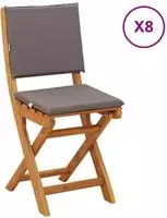 vidaXL Au&szlig;en Bistro-St&uuml;hle 8 stk. Dunkelgrau Massivholz Akazie