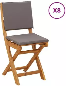 vidaXL Bistro-St&uuml;hle f&uuml;r Au&szlig;en, Akazienholz, dunkelgrau, 8er-Set (3416296)