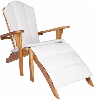 vidaXL Adirondack-Stuhl mit Fu&szlig;st&uuml;tze, Teak Massivholz, natur (42041353)