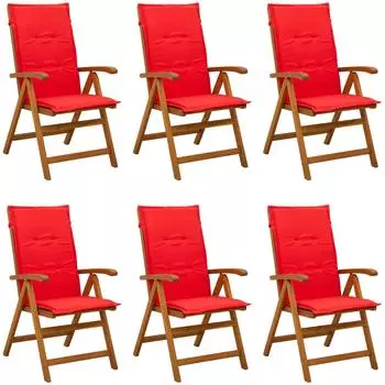 vidaXL Liegest&uuml;hle f&uuml;r den Garten 6 Stk., Akazienholz massiv (3434474)
