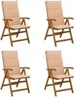 vidaXL Liegest&uuml;hle f&uuml;r den Garten 4 stk. Natur Massivholz Akazie