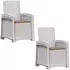 vidaXL Garten-Liegestuhl Rattan-Optik weiß/taupe PP, 2er-Set (8012026)