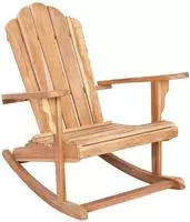 vidaXL Adirondack-Schaukelstuhl Natur Massives Teakholz