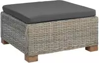 vidaXL Hocker mit Kissen GENDT Naturrattan Kubu Grau