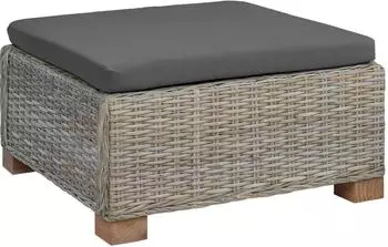 vidaXL GENDT Hocker mit Kissen, Kubu-Rattan, dunkelgrau (42034395)