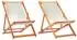 vidaXL Klappbare Strandstühle 2er-Set, cremeweiß, Stoff (3214495)
