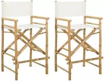 vidaXL Regiestuhl klappbar, Bambus, 2er-Set (42028052)