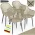 tillvex Gartenstuhl 4er-Set mit Armlehne, taupe, UV-beständig (TVMVGS-014)
