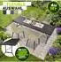 tillvex Gartenstuhl 4er-Set mit Armlehne, taupe, UV-beständig (TVMVGS-014)