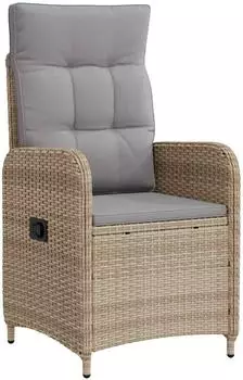 vidaXL Verstellbarer Gartenstuhl beige und hellgrau (42027154)