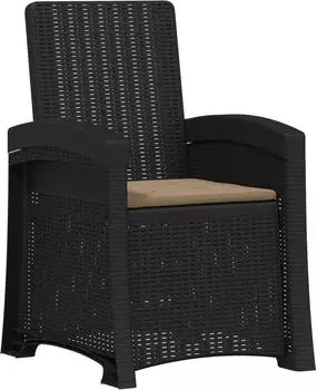 vidaXL Garten-Liegesessel Rattan-Optik PP anthrazit/taupe (8012002)