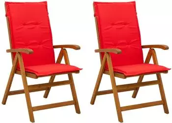 vidaXL Gartenliegen 2er-Set, Akazienholz massiv, natur