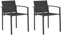 vidaXL Gartenst&uuml;hle 2 stk. Schwarz und Anthrazit Textilen-Stoff