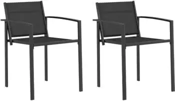 vidaXL Gartenst&uuml;hle 2 Stk. Textilen-Stoff, schwarz/anthrazit